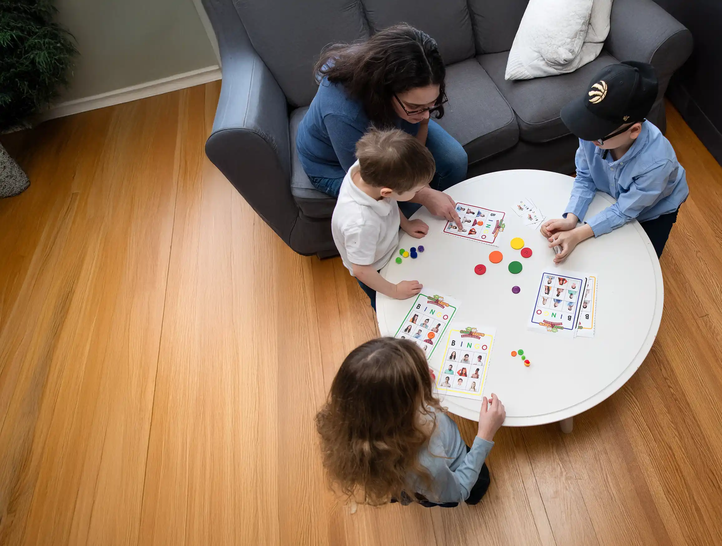Child and parent doing activity together