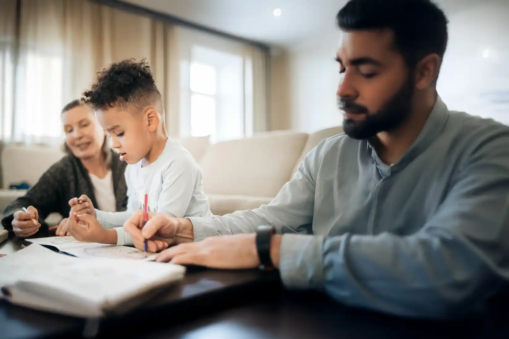 Teacher working with student