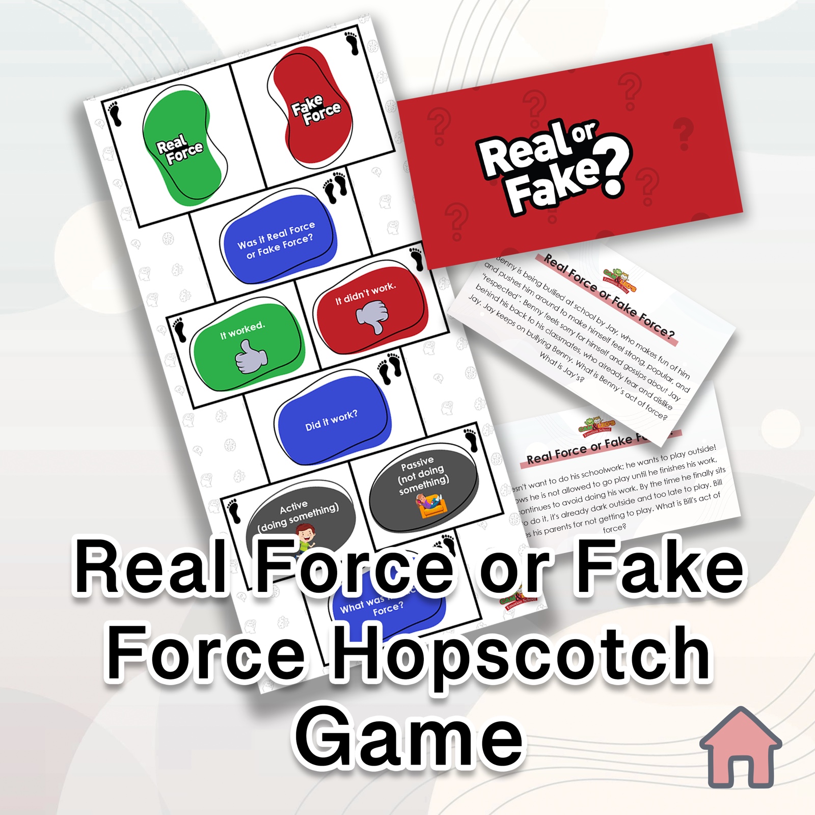 Fake Force vs. Real Force Hopscotch game