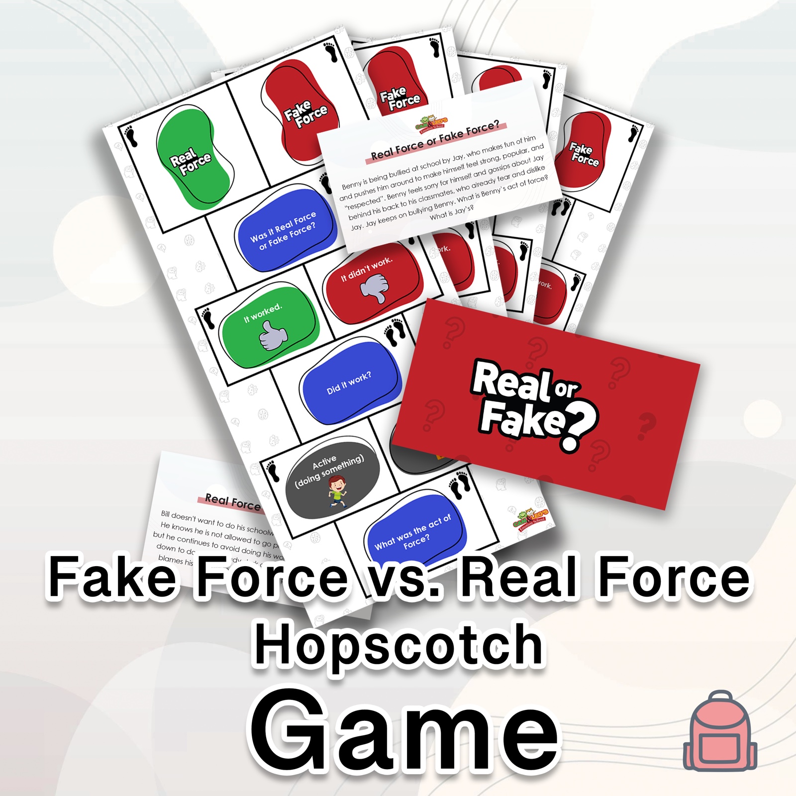 Fake Force vs. Real Force Hopscotch game